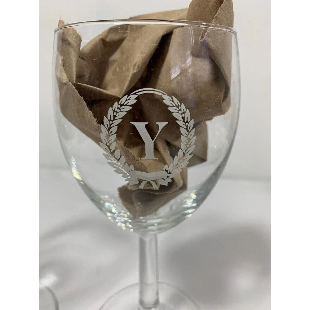 Two Wine Glass Goblets Monogram Y Wedding Glasses Party Barware